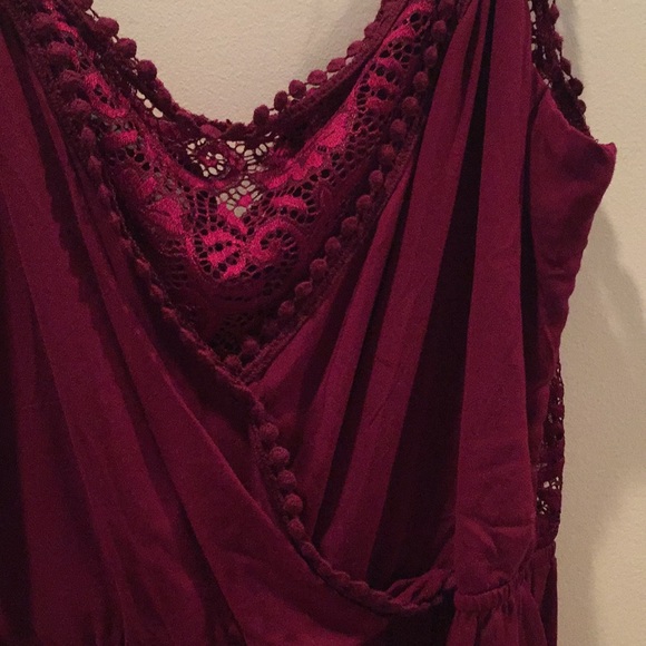 Red lace romper/cover up - Picture 2 of 5